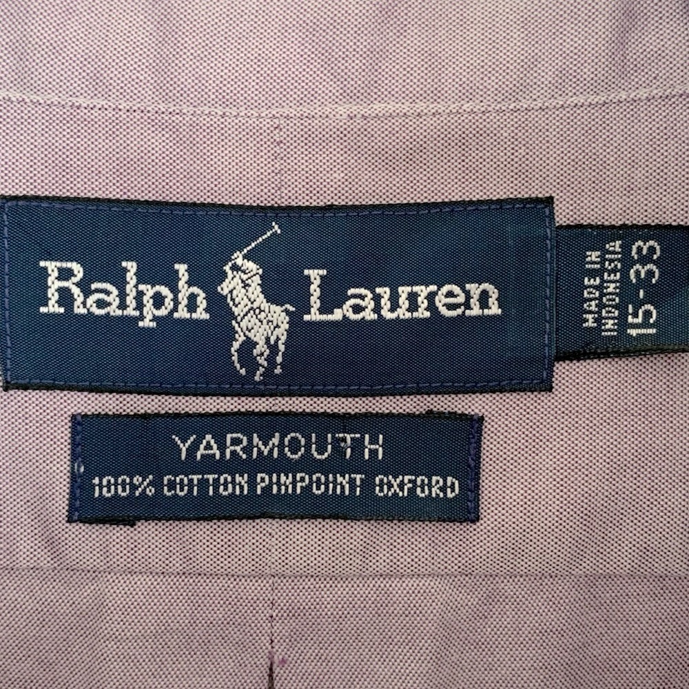 Ralph Lauren Lavender “Yarmouth” 100% Cotton Pinpoint Oxford Shirt - Picture 10 of 10